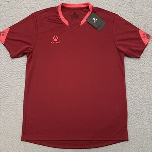 NWT KELME Soccer Training Jersey Men's Medium Red‎ Performance Stretch Paw Print